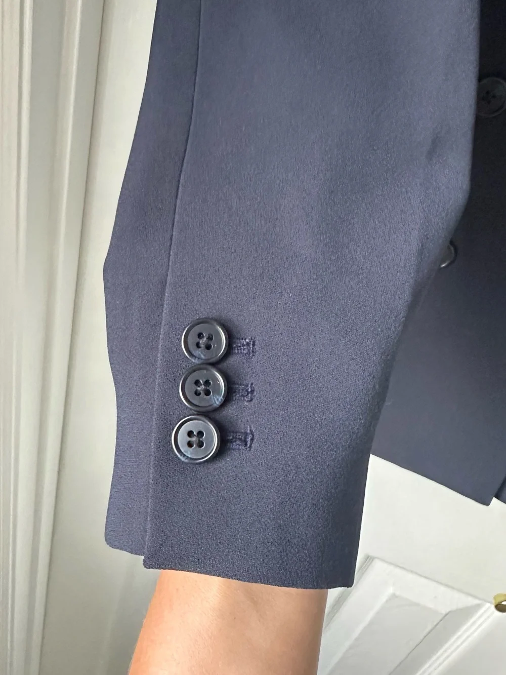J. Crew Navy Double-Breasted V-Neck Blazer